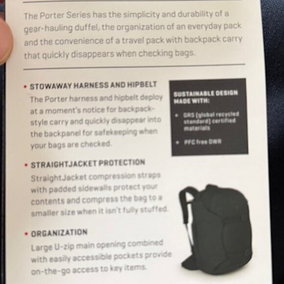 Osprey Porter 30L Carry On Travel Backpack - Petunia Blue color. - Picture 13 of 16